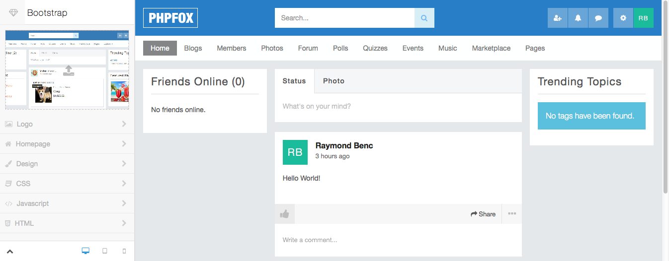 intro to the theme manager phpfox 4 user manual phpfox documentation bootstrap forum theme
