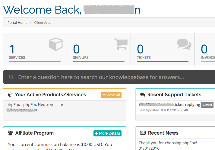 phpFox 4 User Manual > Upgrading the Product Package Type > login to client area.png