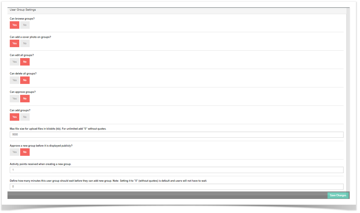 phpFox 4 User Manual > Enabling and Managing the Groups App > settings1.png