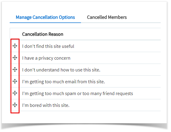 phpFox 4 User Manual > Managing and Creating User Cancellation Options > drag.png