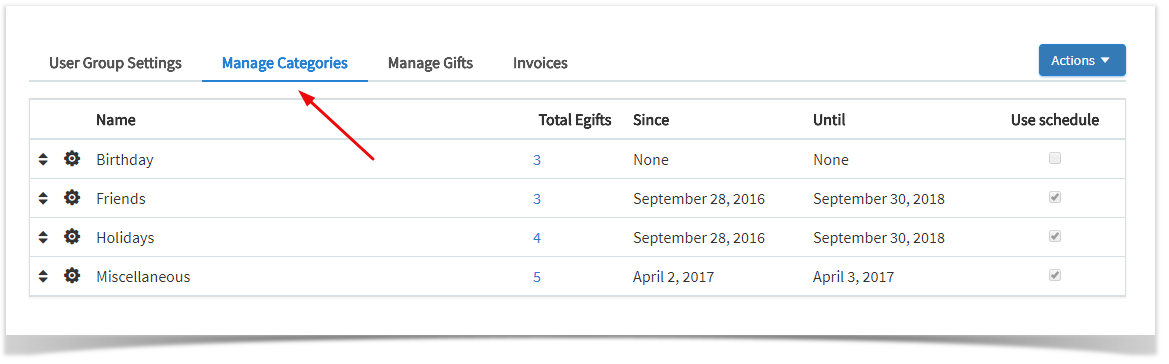 phpFox 4 User Manual > Enabling and Managing E-Gifts > manage egift category.png