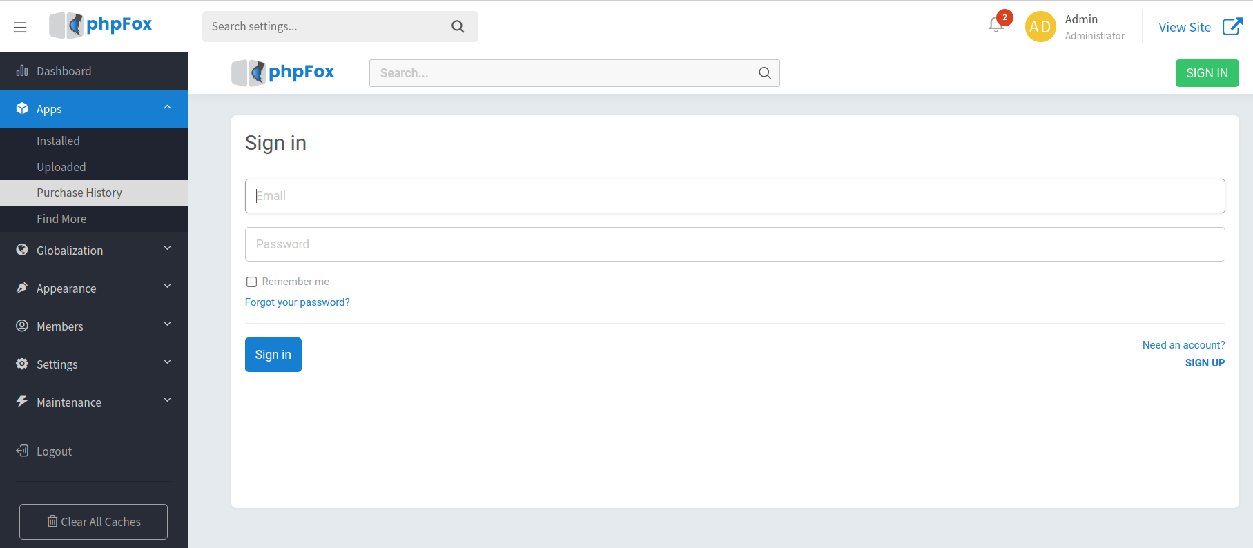 phpFox 4 User Manual > Display Log in form when installing or upgrading app in AdminCP > Screenshot from 2021-05-06 15-16-28.png