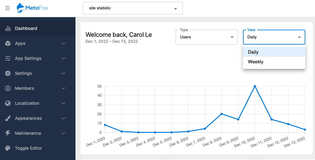 MetaFox - User Manuals > View site statistics > image2022-12-13_17-3-1.png